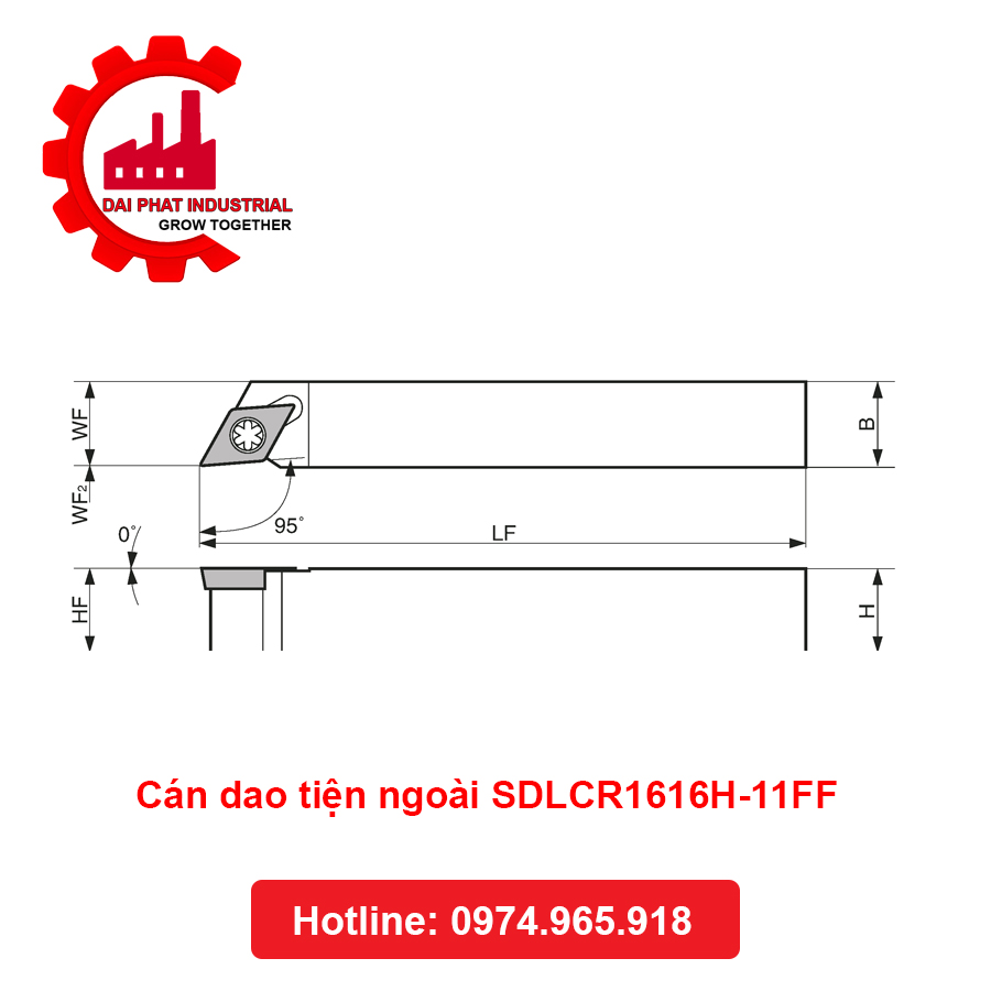 Cán dao tiện ngoài SDLCR1616H-11FF - Đại Phát