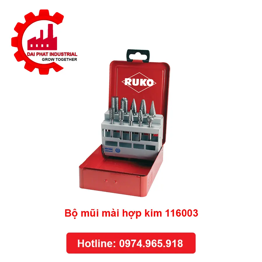 Thông số kỹ thuật Bộ mũi mài Bộ mũi mài hợp kim 116003