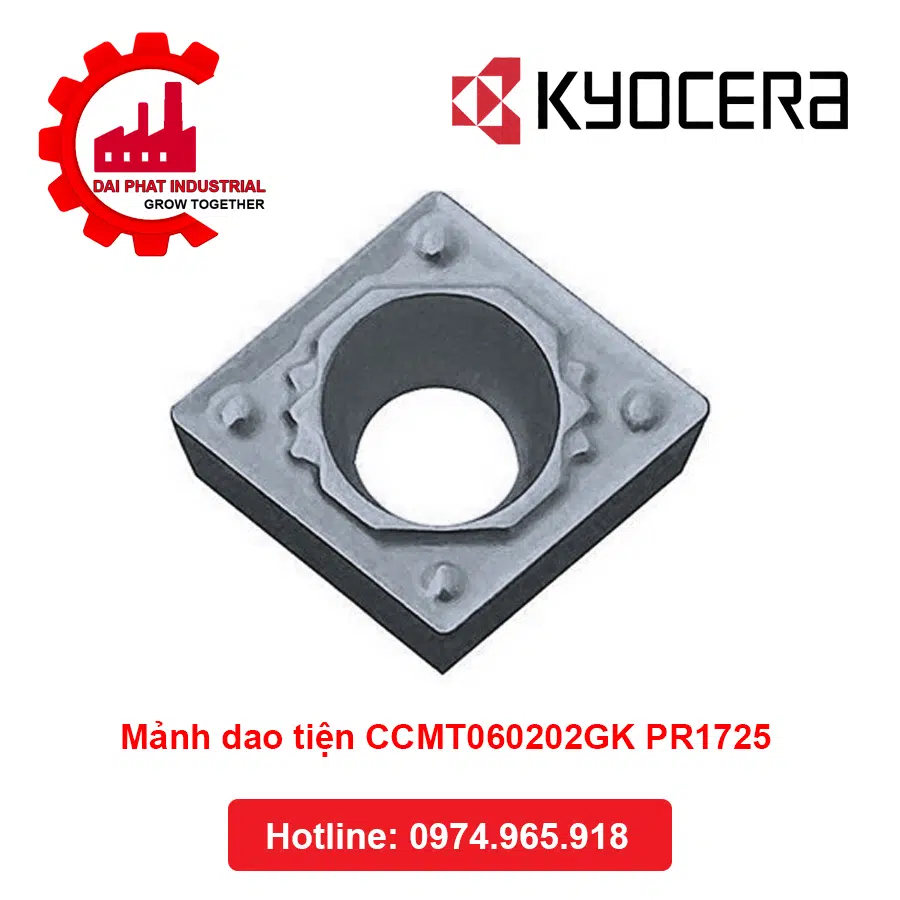 Mảnh Dao Tiện KYOCERA CCMT060202GK PR1725 - Đại Phát