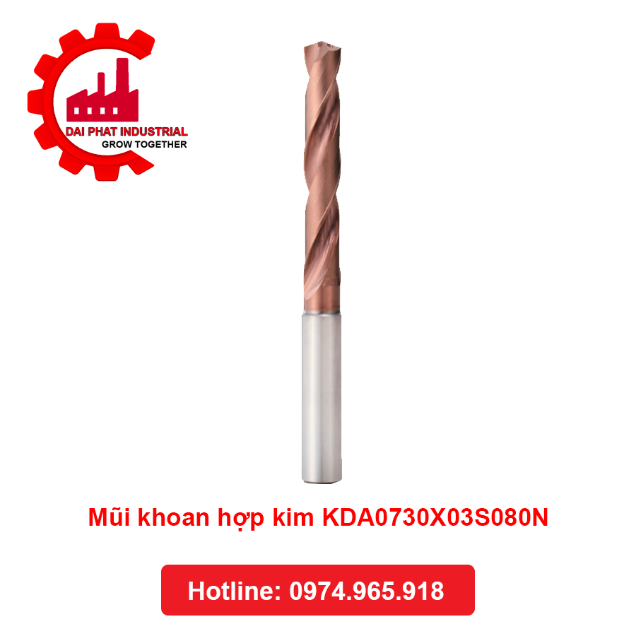 Mũi Khoan Hợp Kim KDA0730X03S080N Công Nghiệp Đại Phát