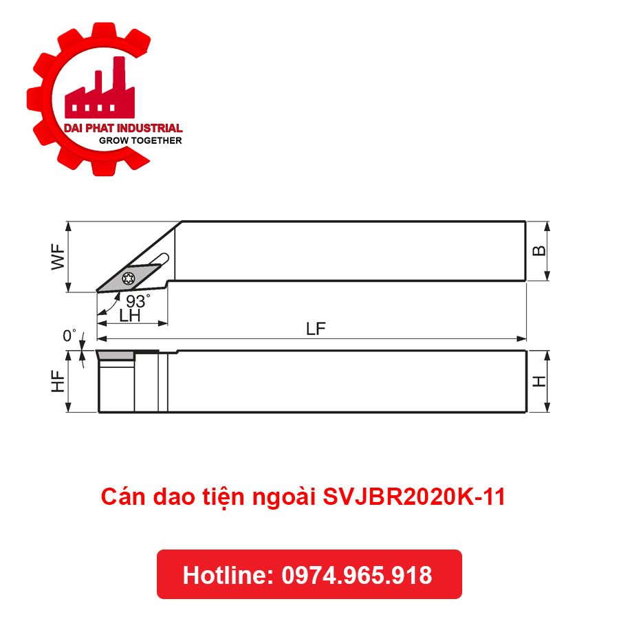 Cán dao tiện ngoài SVJBR2020K-11 - Đại Phát