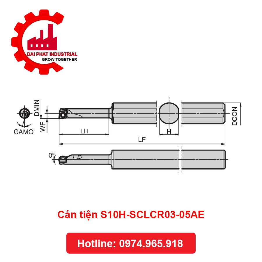 Cán Tiện S10H-SCLCR03-05AE Đại Phát