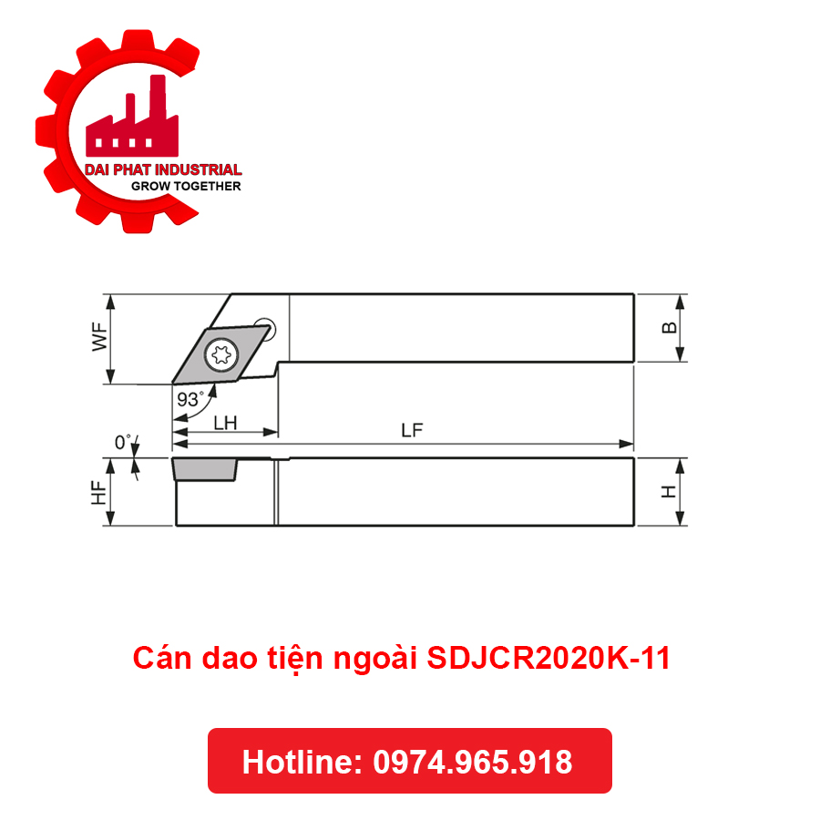 Cán dao tiện ngoài SDJCR2020K-11 - Đại Phát